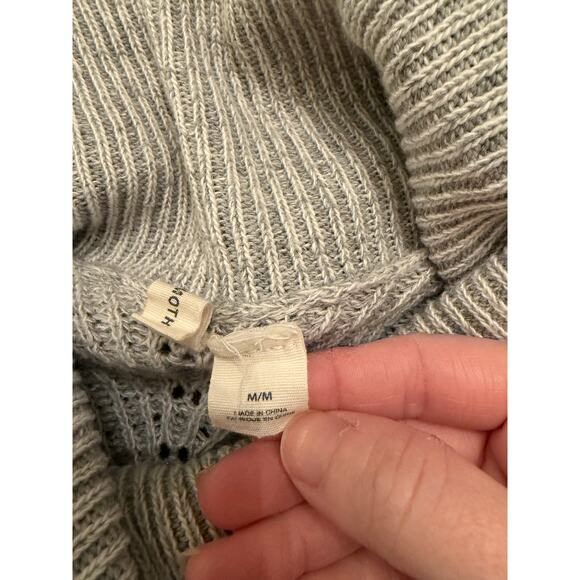 Moth Anthropologie Women's Gray Cowl Neck Knit Tie Front Sweater Size Medium - Picture 5 of 10